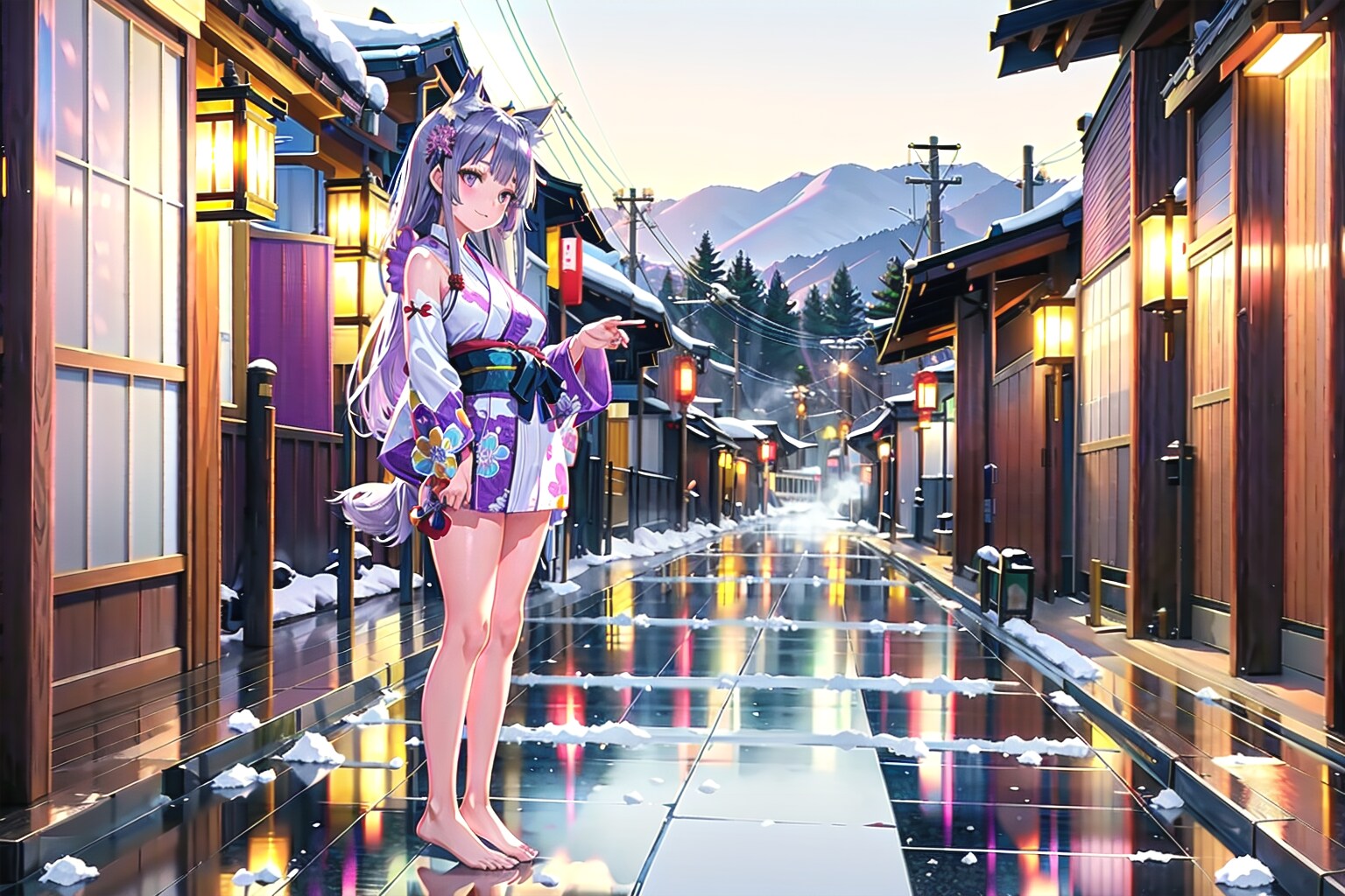 冬の浴衣