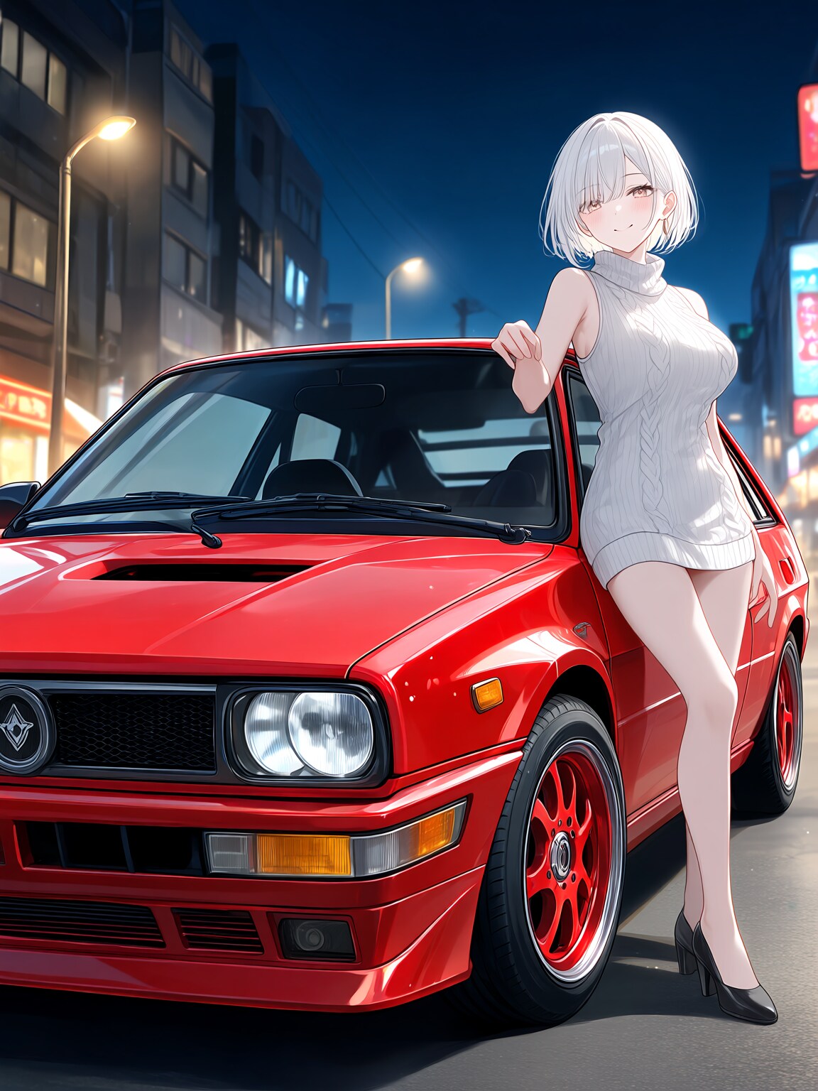 イタ車と真っ白お姉さん