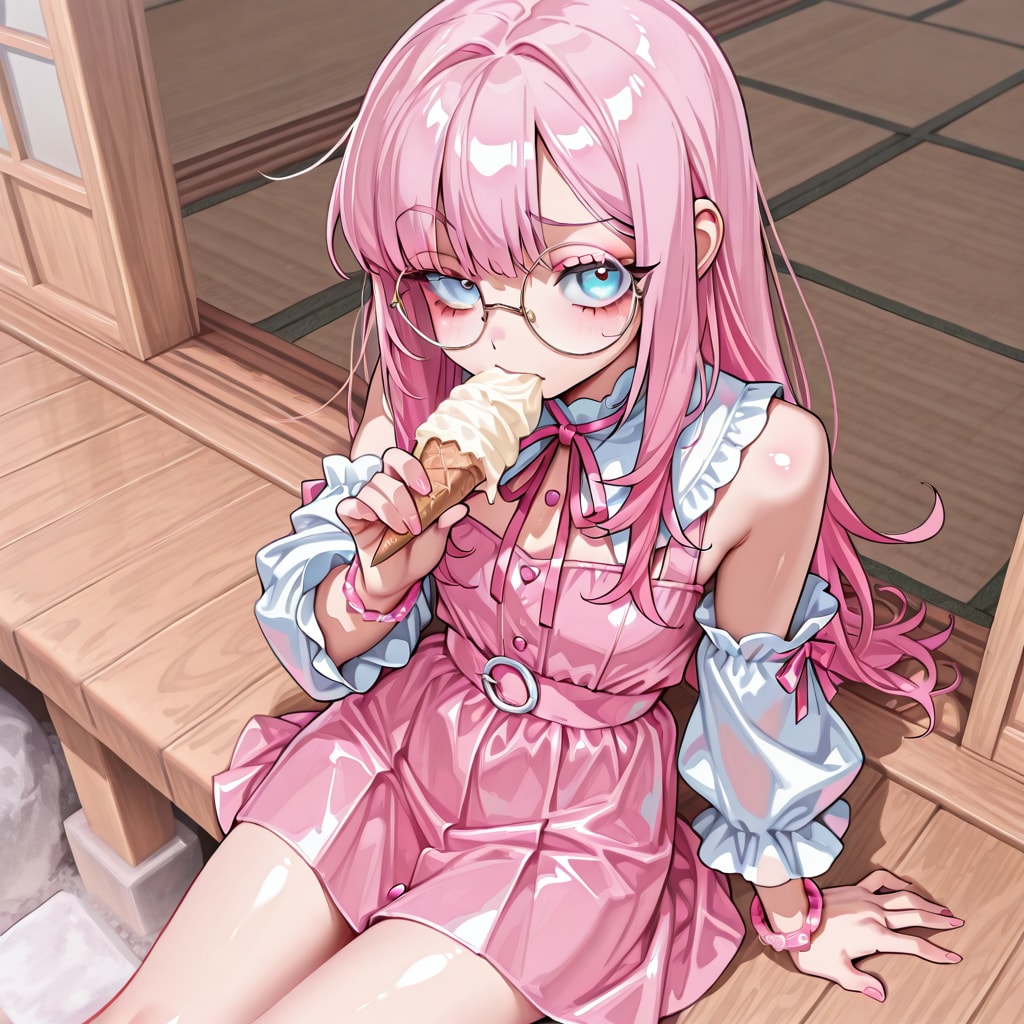 アイスを食べるECHIDNAちゃん | の人気AIイラスト・グラビア