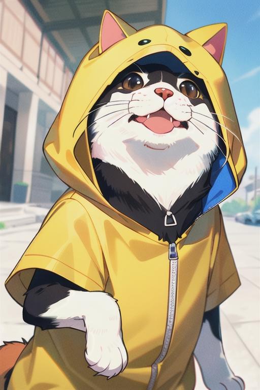 犬が猫の着ぐるみ
