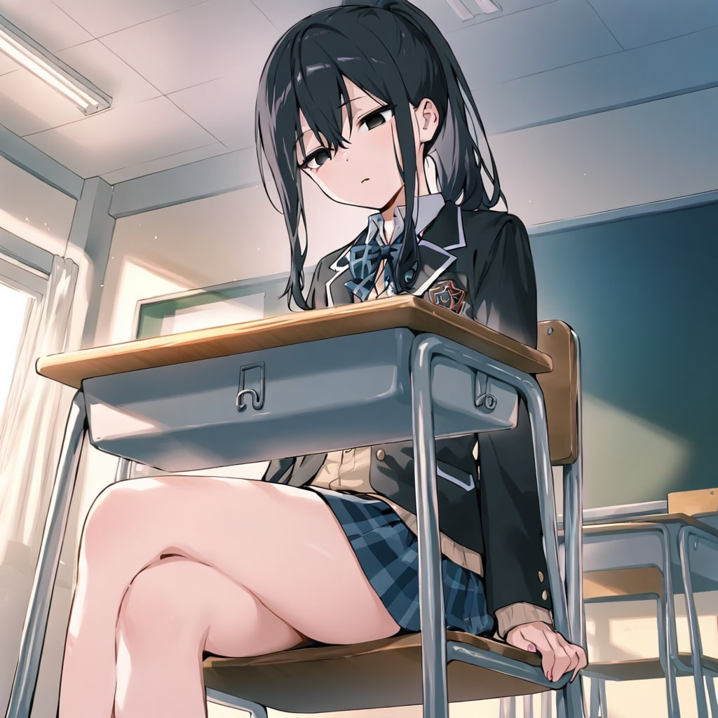 うつむく
