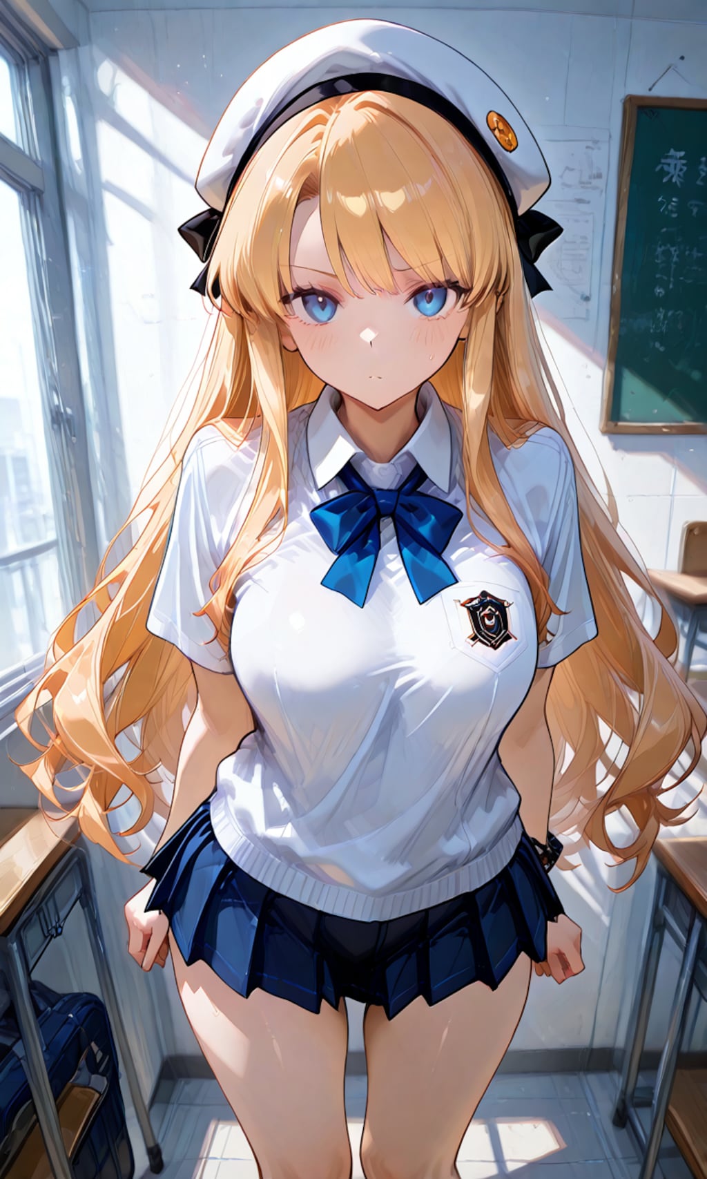 金髪の制服少女