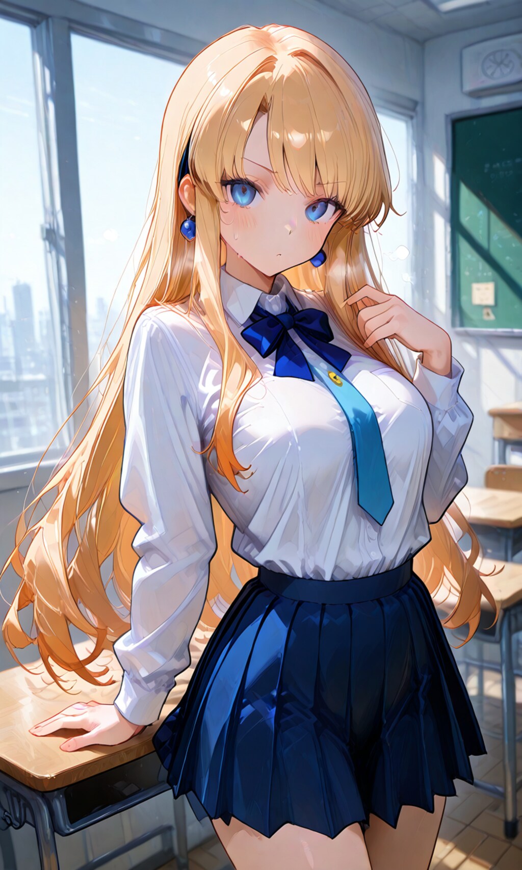 金髪の制服少女