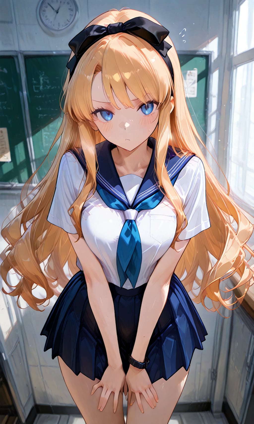 金髪の制服少女