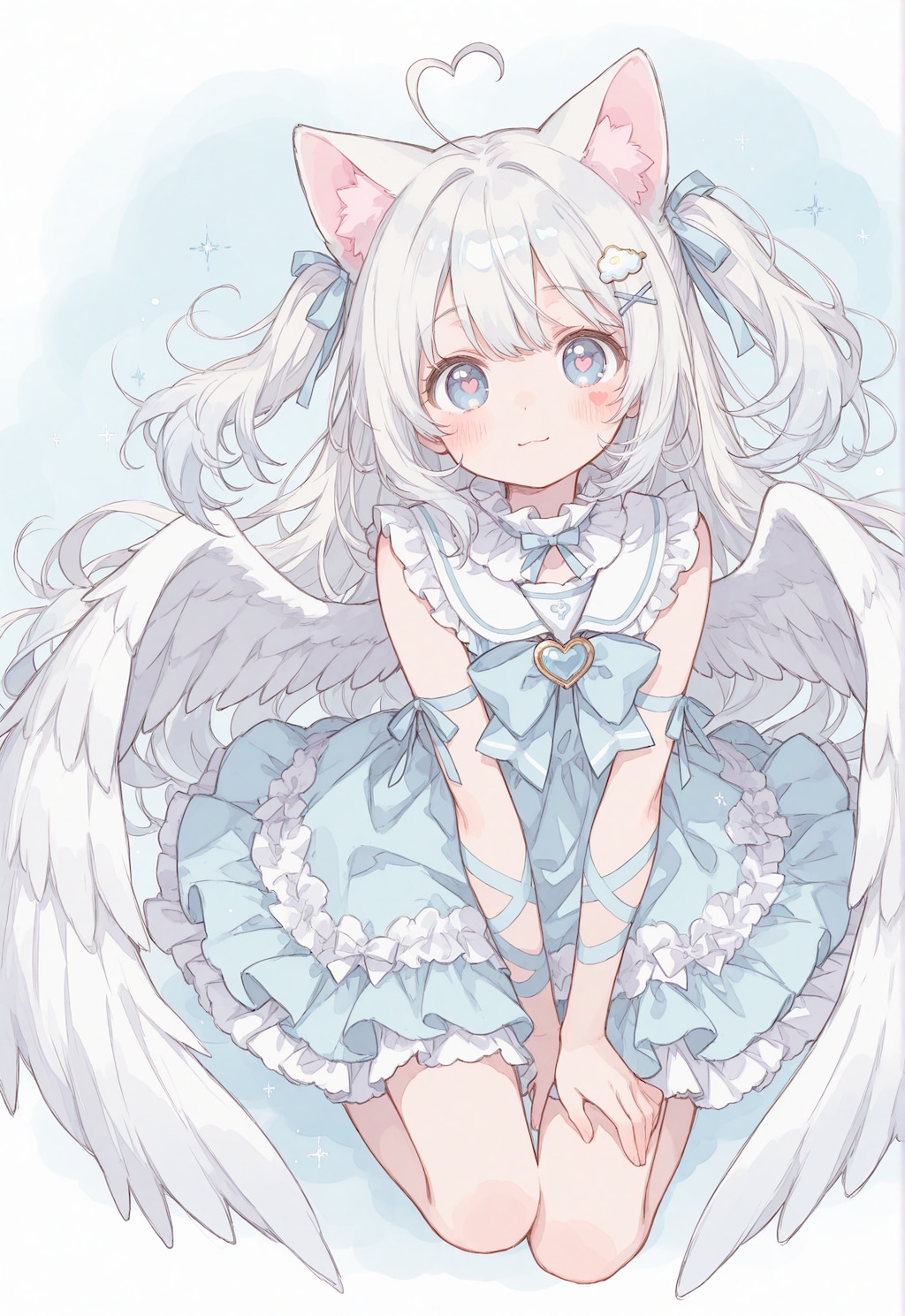 ハート目な猫天使ちゃん❤
