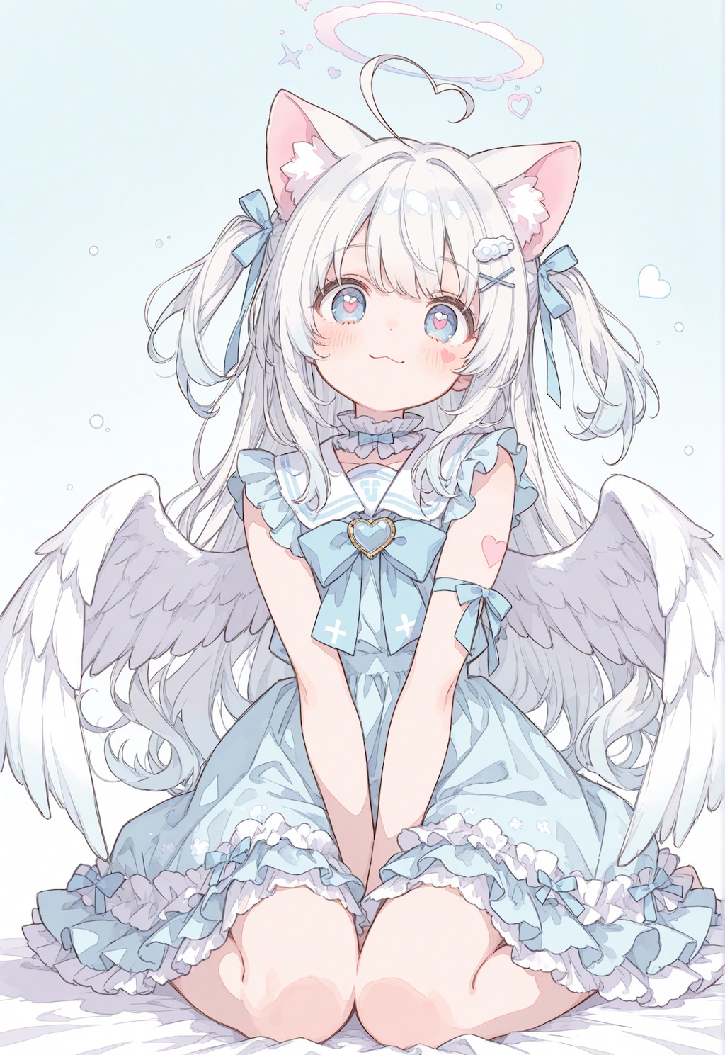 ハート目な猫天使ちゃん❤
