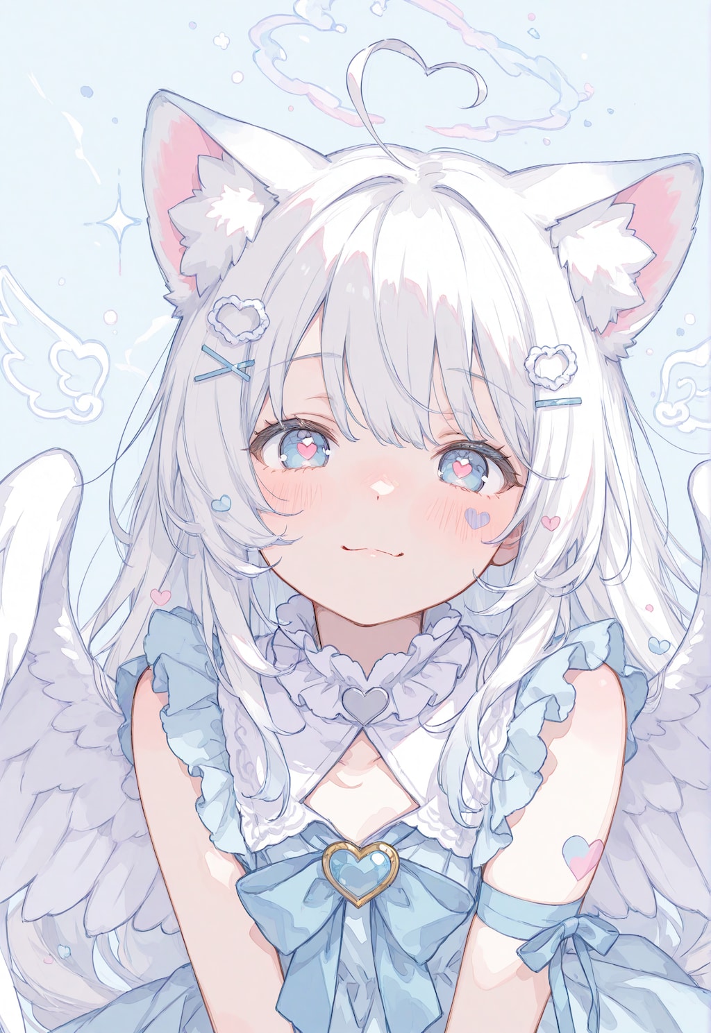 ハート目な猫天使ちゃん❤