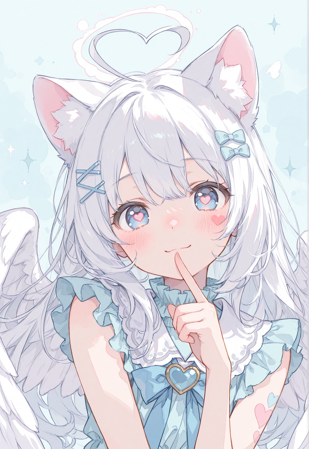 ハート目な猫天使ちゃん❤