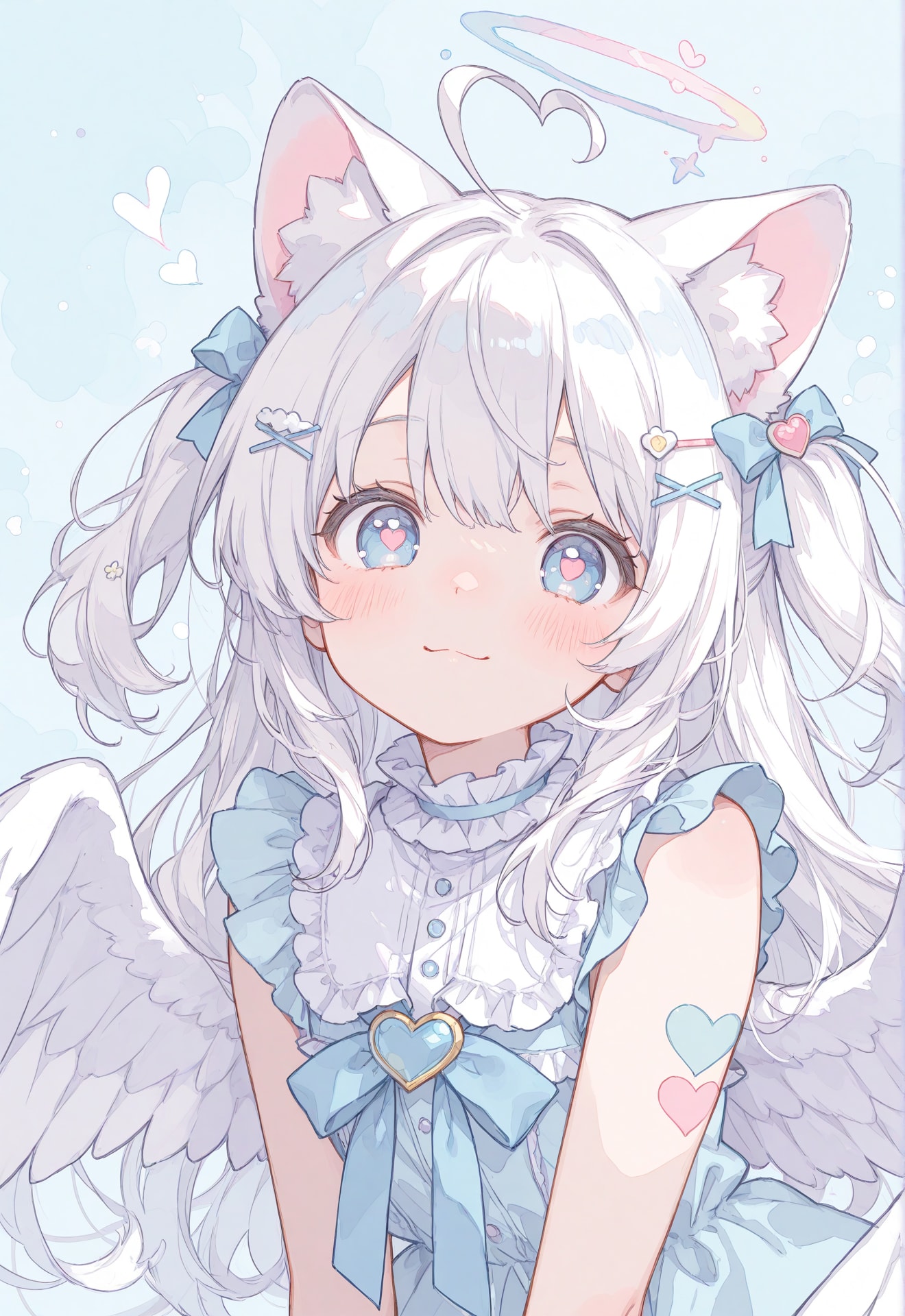 ハート目な猫天使ちゃん❤ | の人気AIイラスト・グラビア