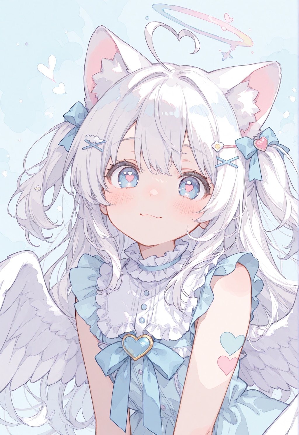ハート目な猫天使ちゃん❤