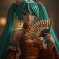 プロンプト借りて再現シリーズ　初音ミク編 4枚目