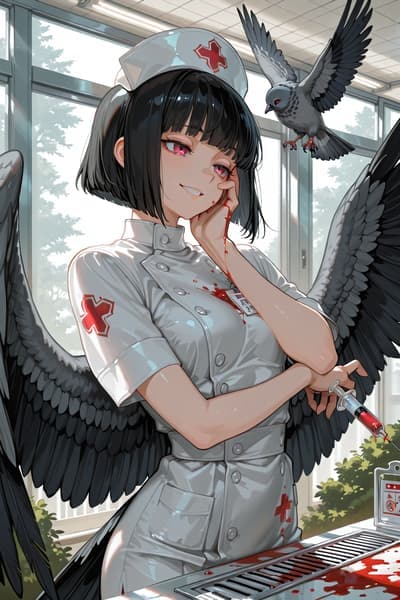 吸血フィンチ擬人化