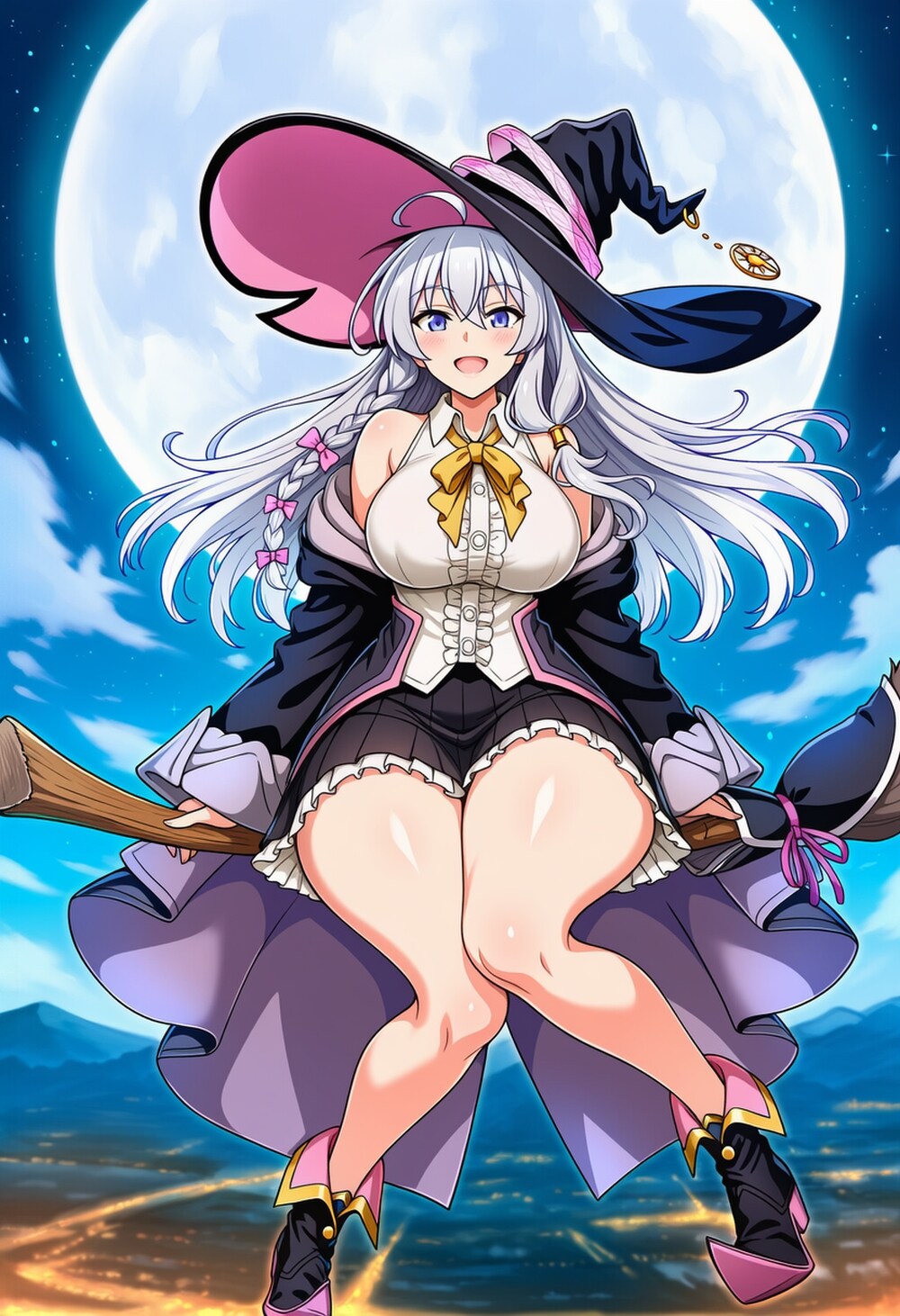 ほうき魔女コスプレ魔女人妻