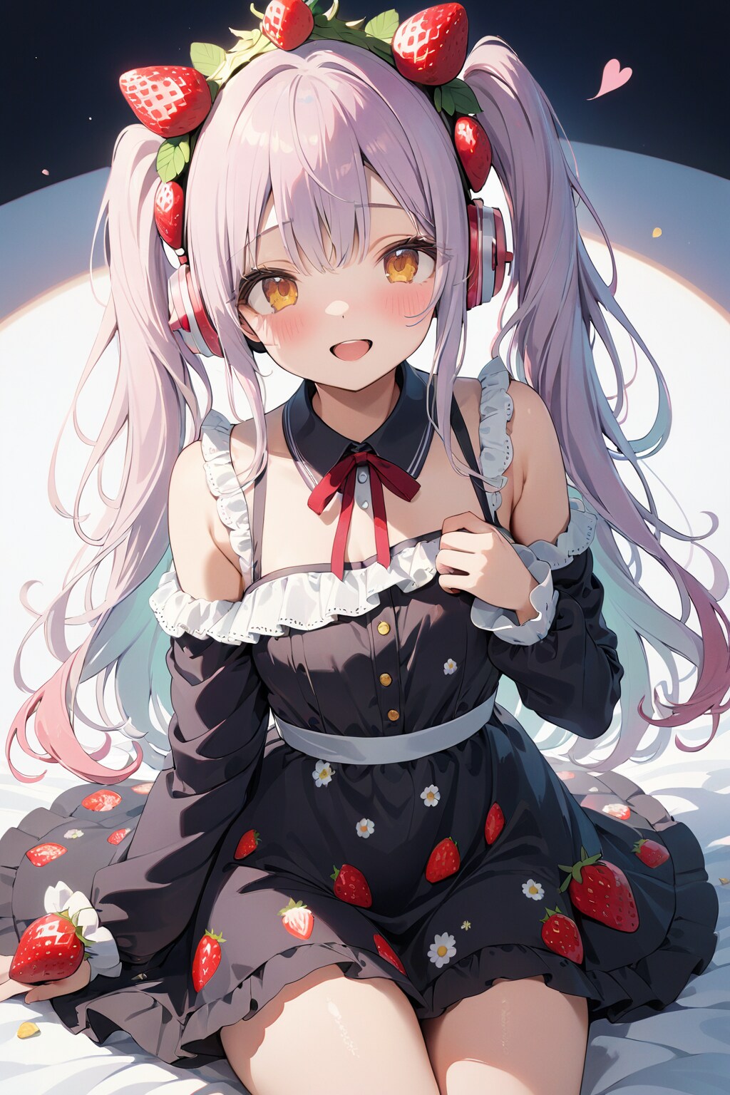 イチゴ型ヘッドフォンチャレンジ失敗 | の人気AIイラスト・グラビア