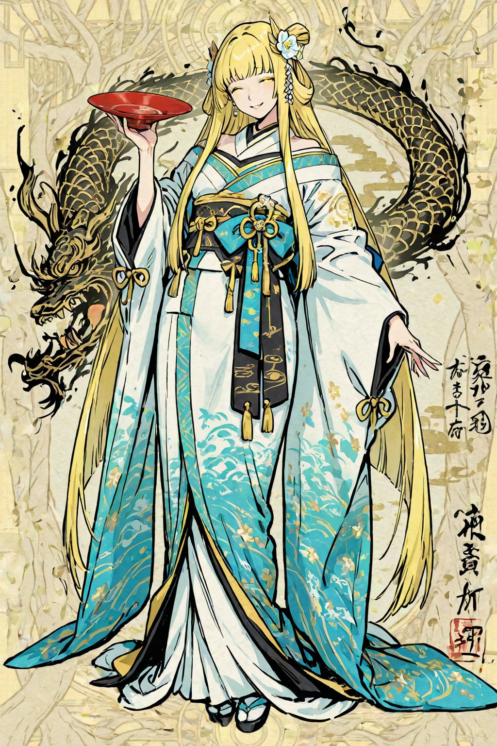 日本神話の「泣沢女神」の日本画