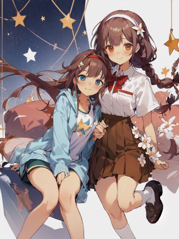 Latent CoupleとReferenceとADetailerで作ったクッニー☆