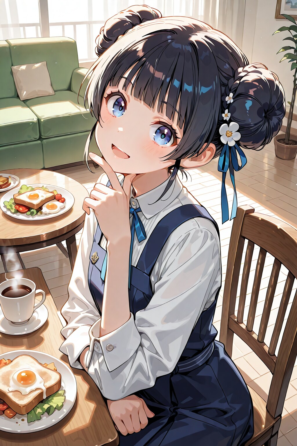 おだんごちゃん🍡✨と朝ごはん🍚✨　4/4 | の人気AIイラスト・グラビア