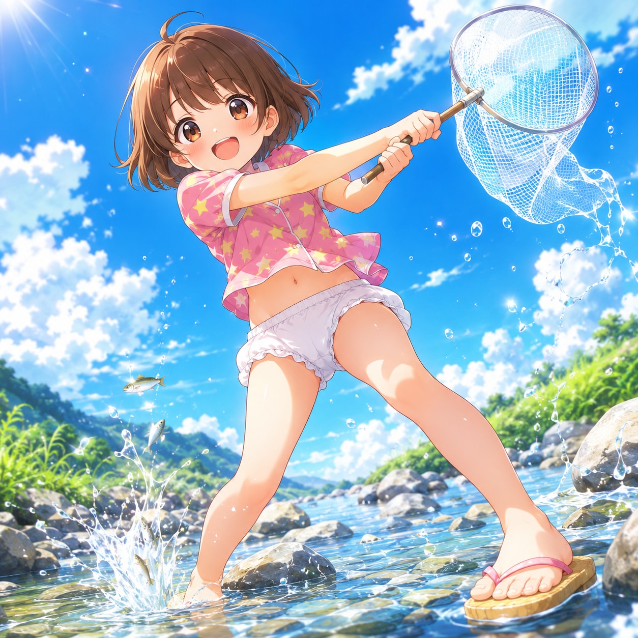 ももかちゃんの川遊び
