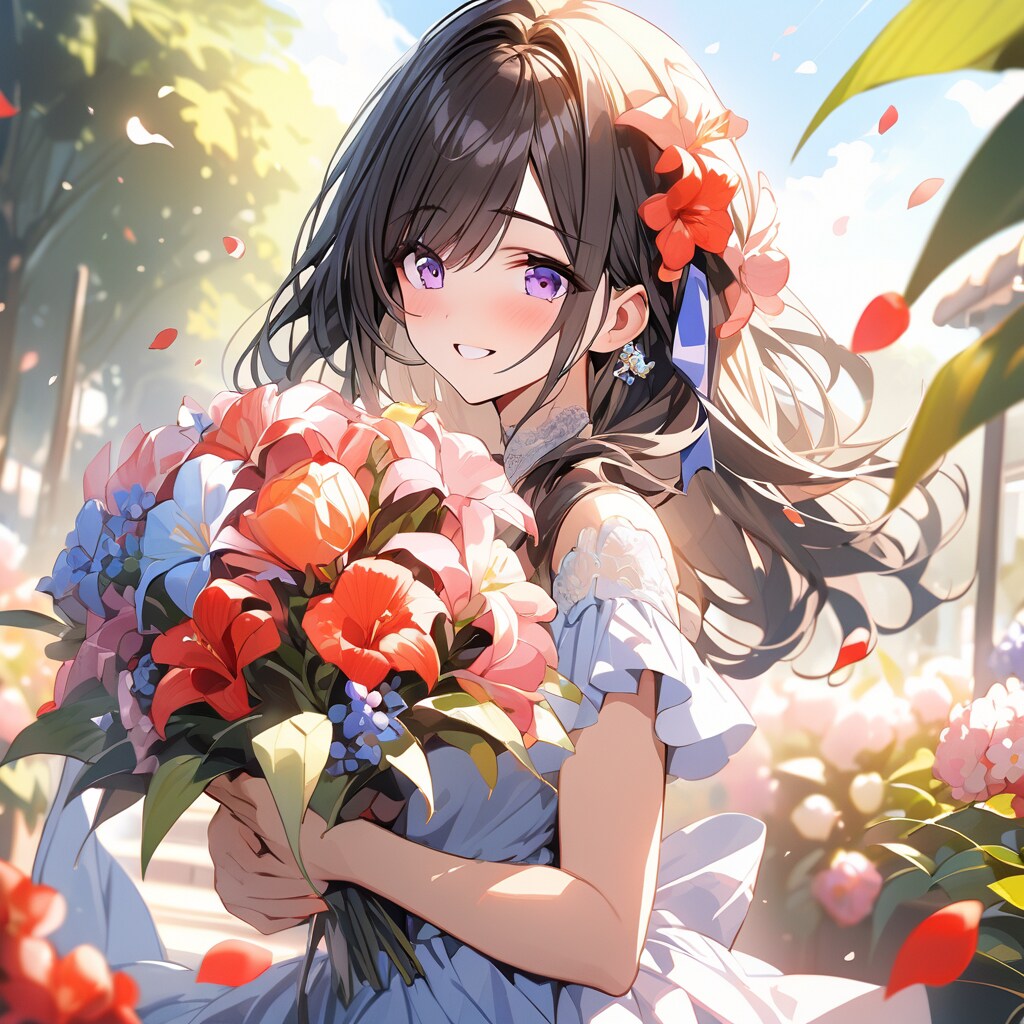 花畑の美少女