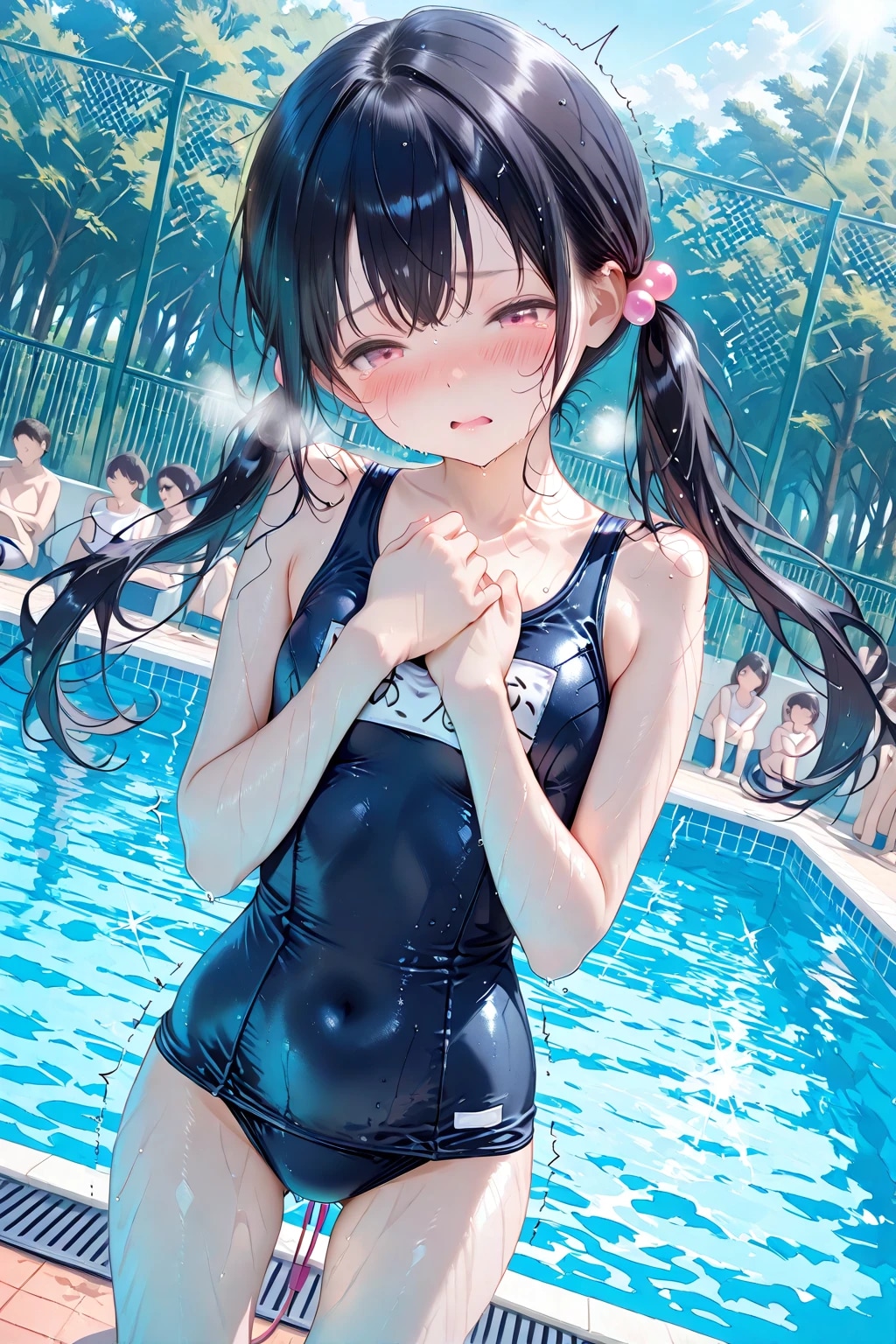 おしりからピンクのコードが出ているよ？