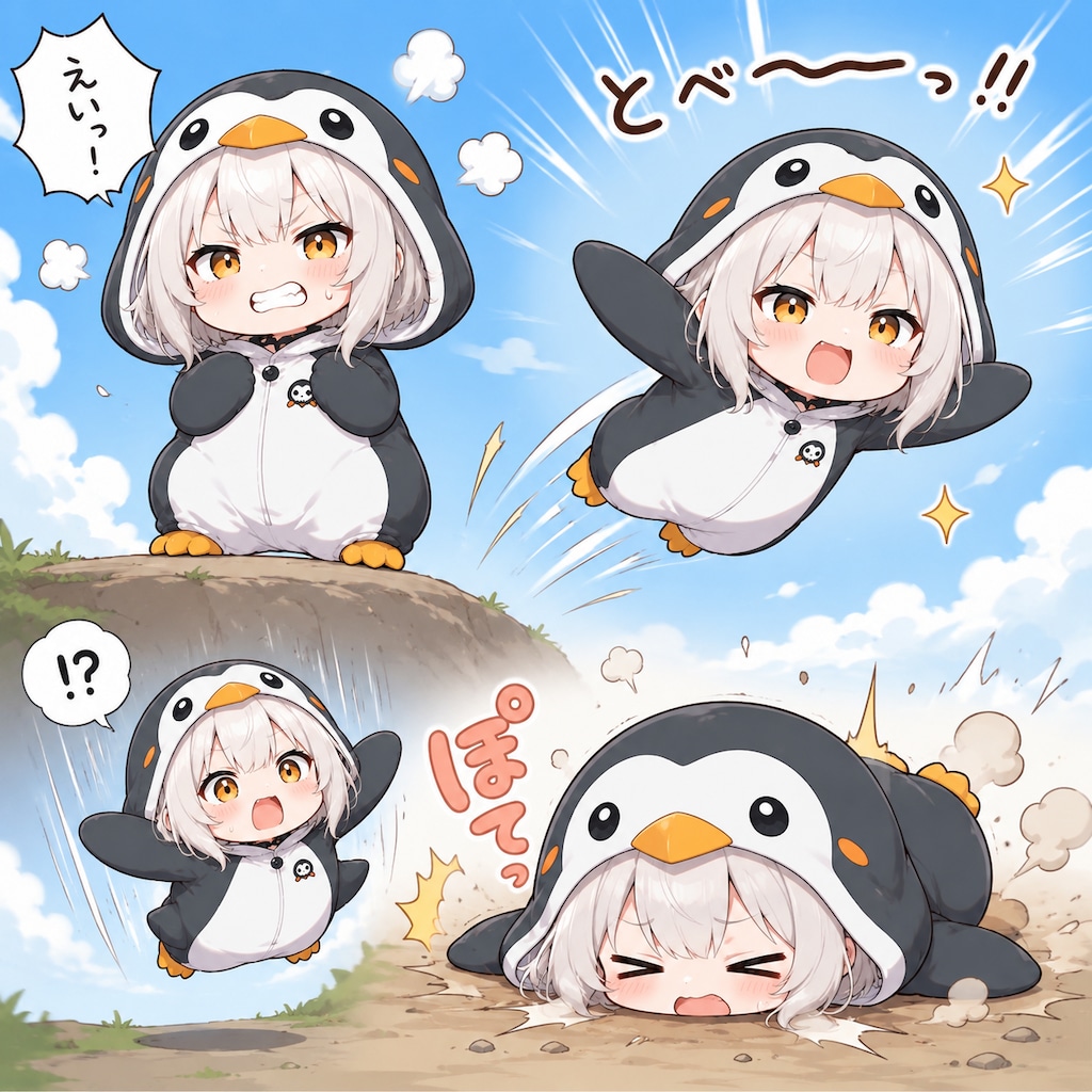 ペンギンミメラ、空を飛べず
