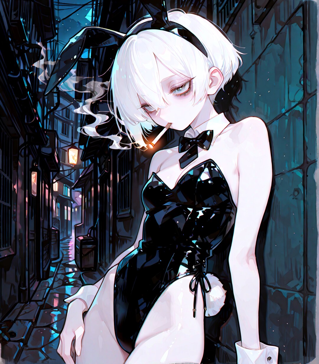 バニーと煙草 | の人気AIイラスト・グラビア