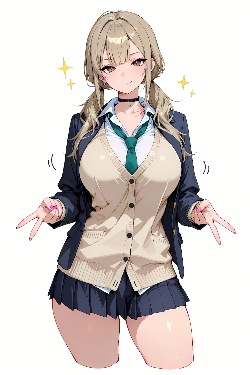 茶髪ギャルJK（おさげ）