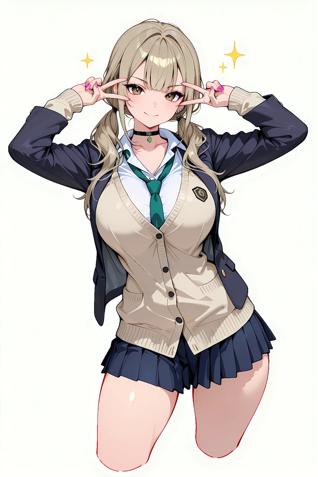 茶髪ギャルJK（おさげ）