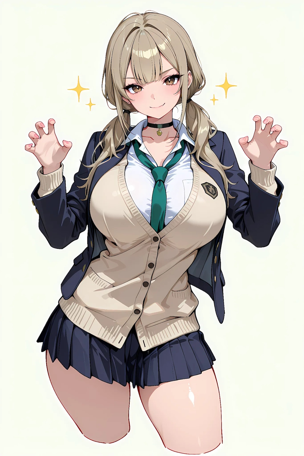 茶髪ギャルJK（おさげ）