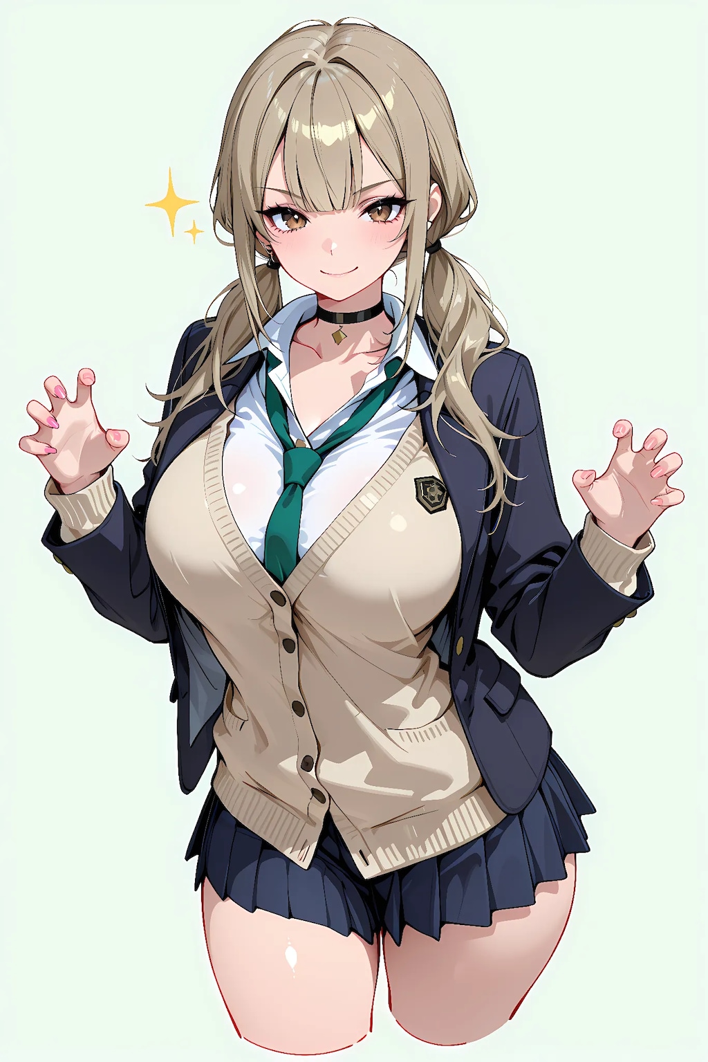 茶髪ギャルJK（おさげ）