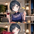 優雅に赤ワインを飲む藍音ちゃん 4枚目