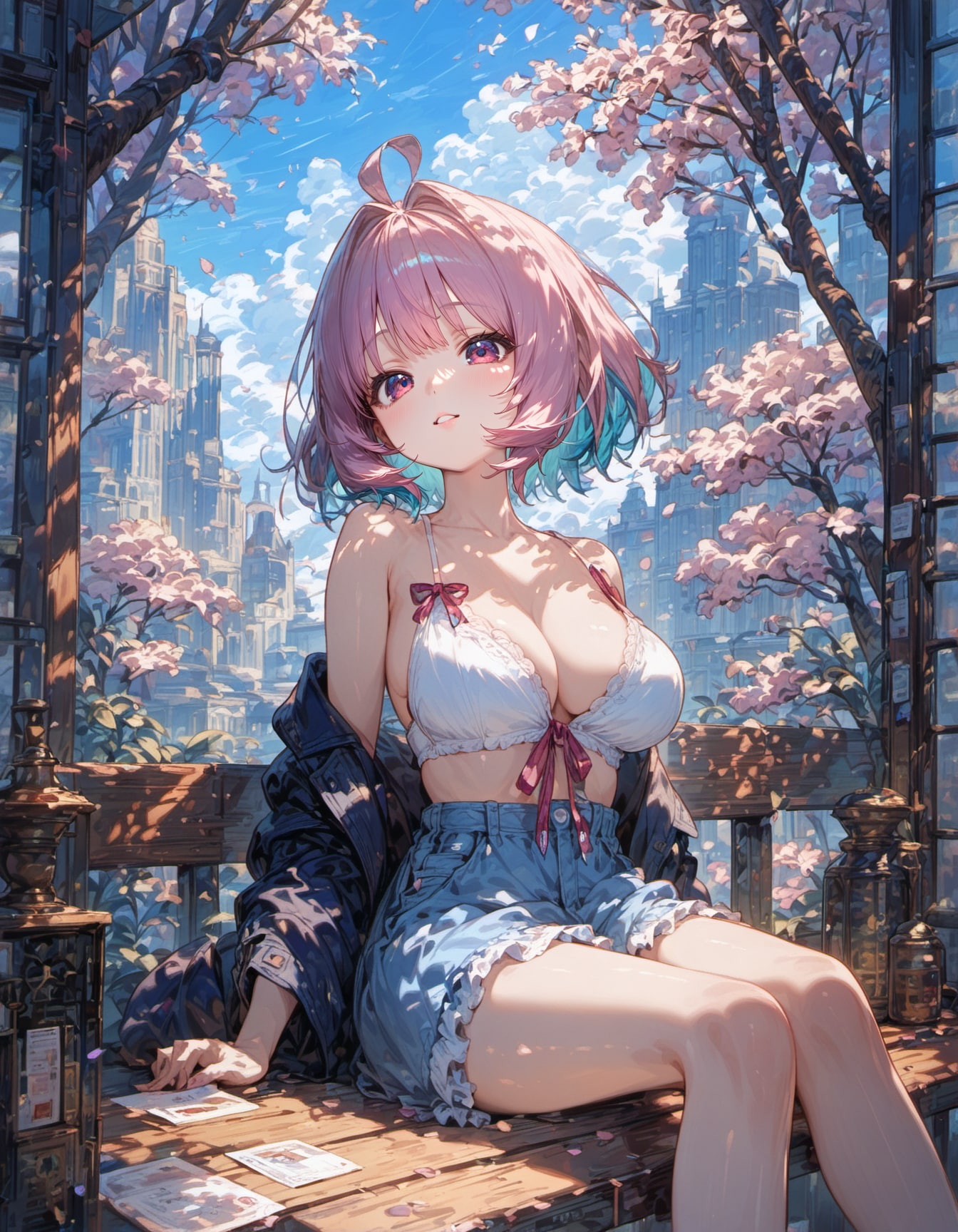 Pink Hair, Blue Sky | の人気AIイラスト・グラビア