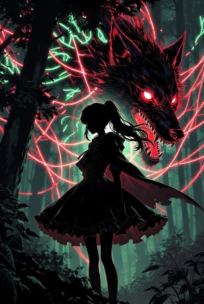 Gothic Lolita Little Red Riding Hood in Forest | の人気AIイラスト・グラビア