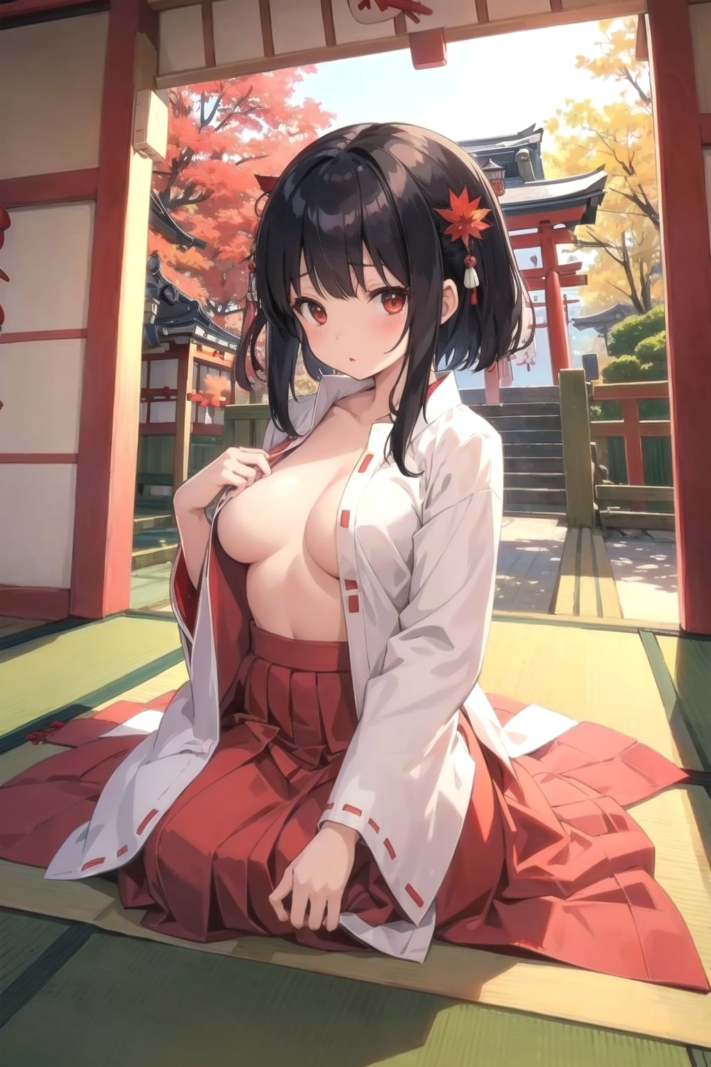 巫女服ぬぎぬぎ