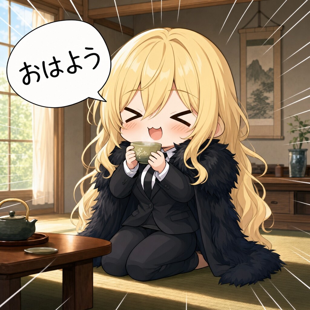 和室で一服とエリザベス | の人気AIイラスト・グラビア