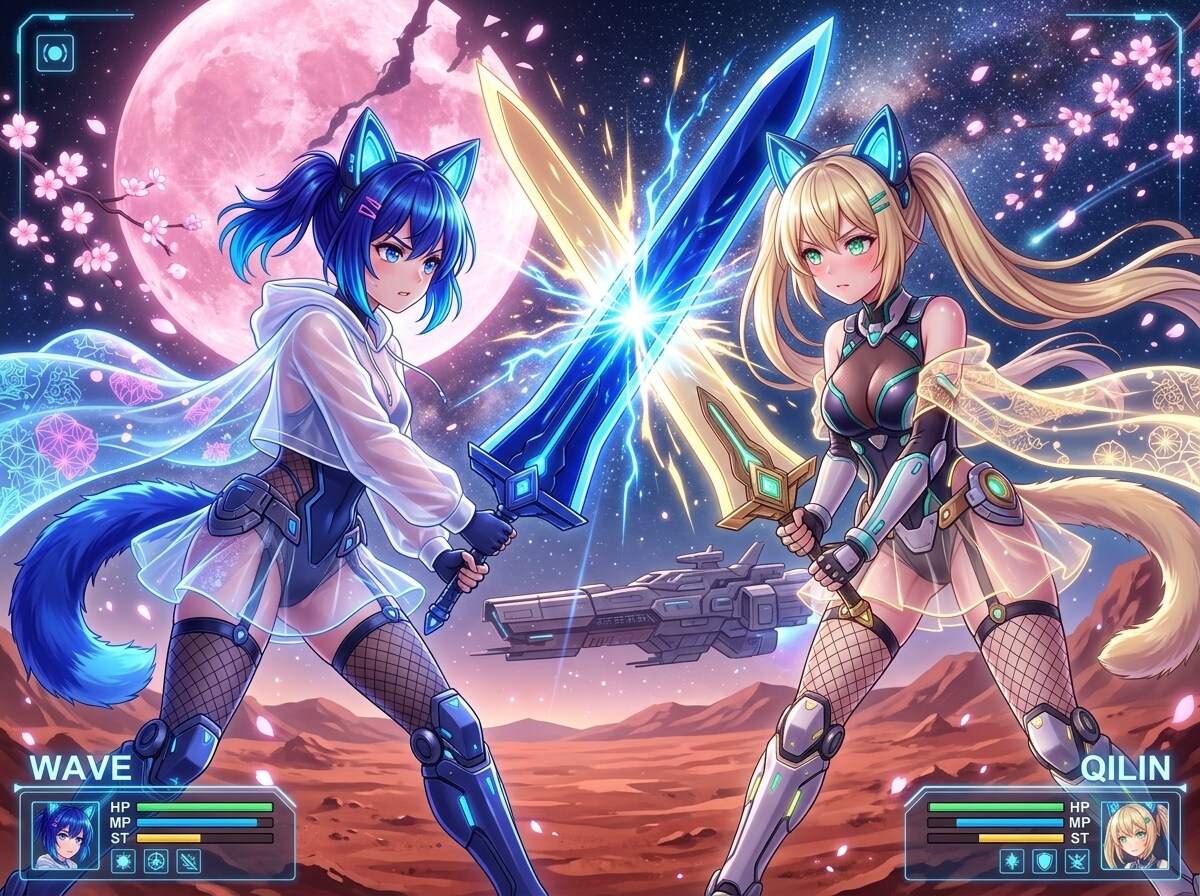 QILINちゃん VS WAVEちゃん