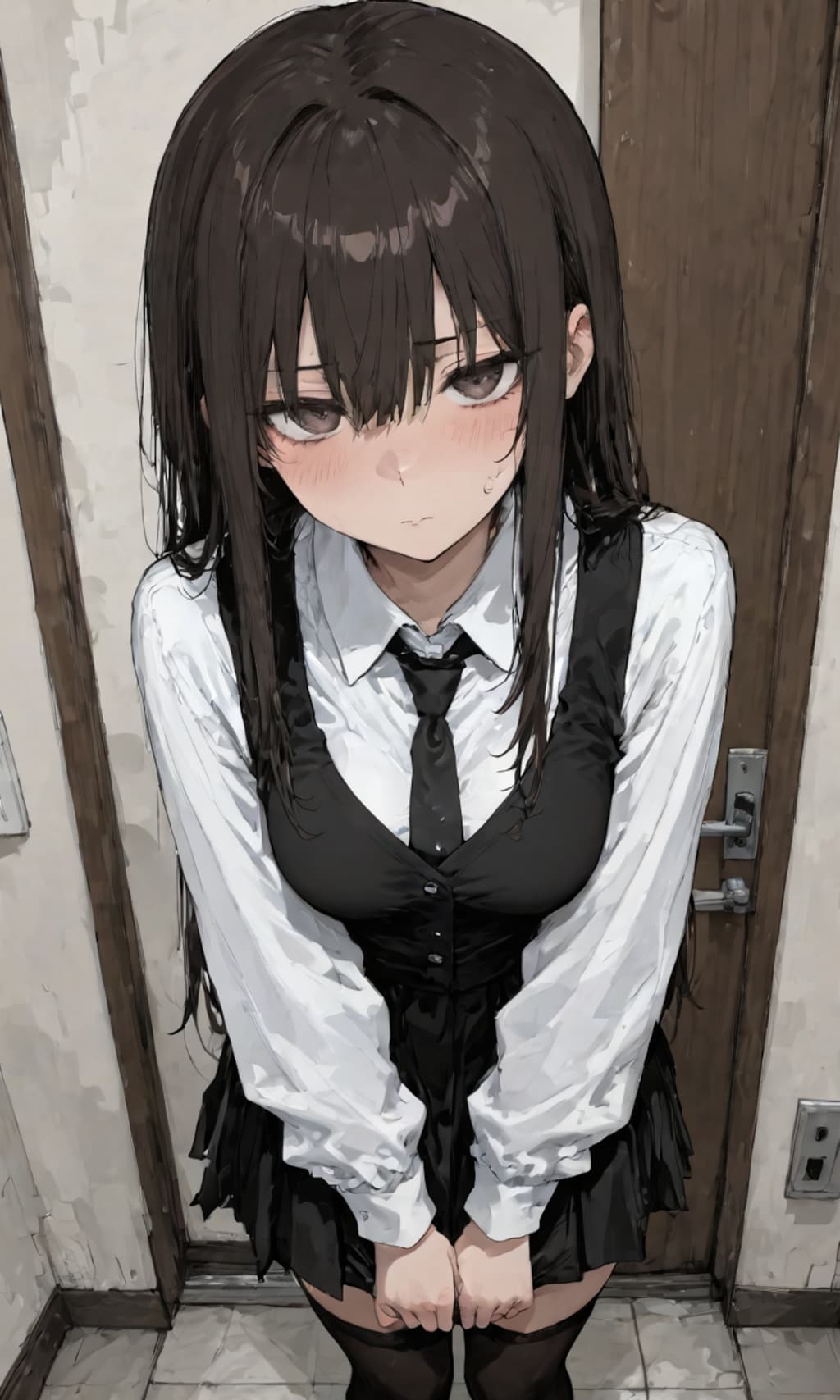 恥ずかしがる子