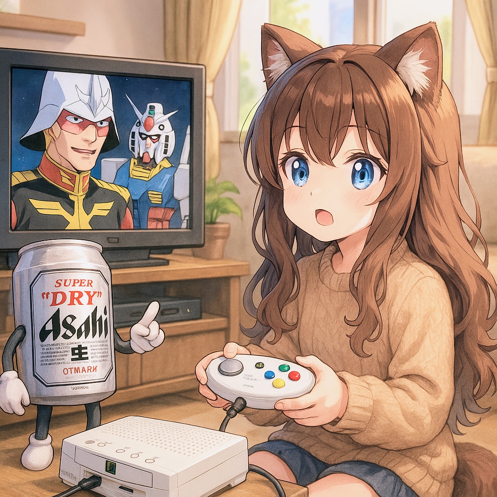 ピピンアットマークで遊ぶ小さな女の子