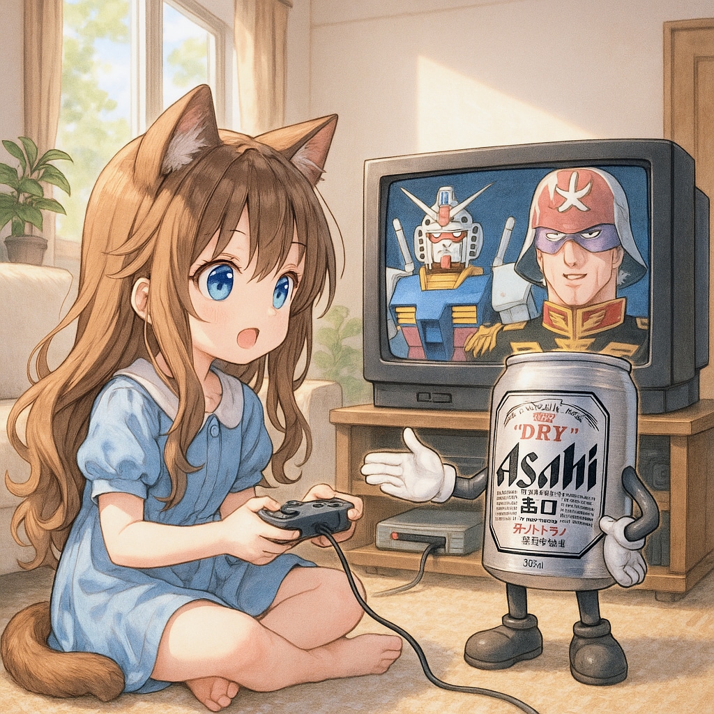 ピピンアットマークで遊ぶ小さな女の子