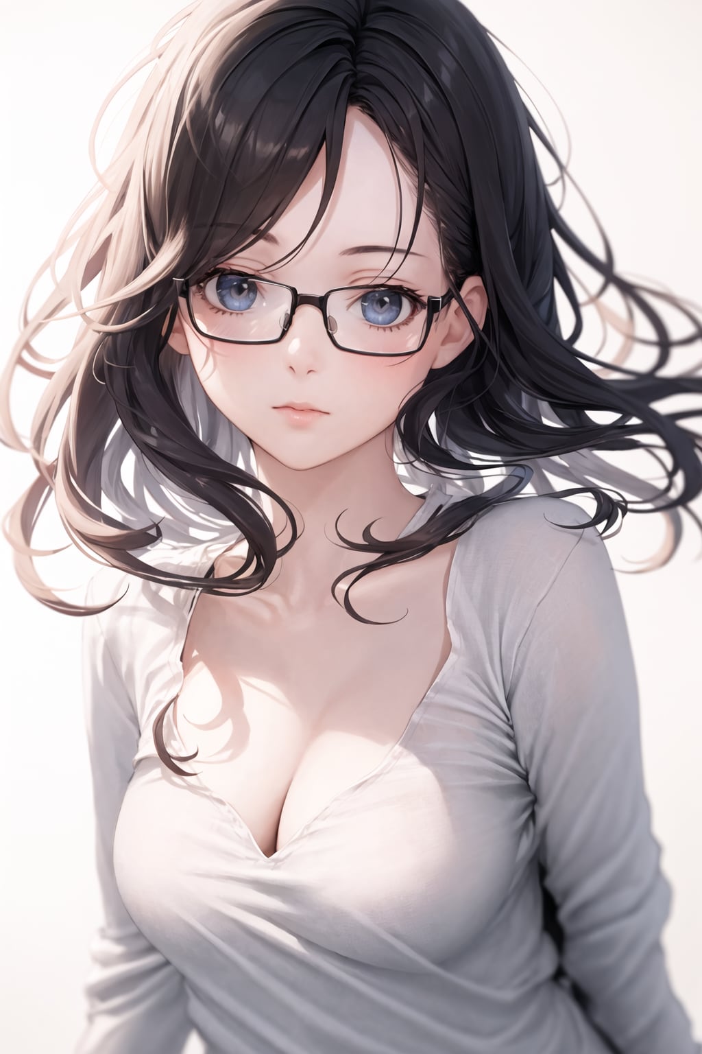 普段着のメガネなお姉さん
