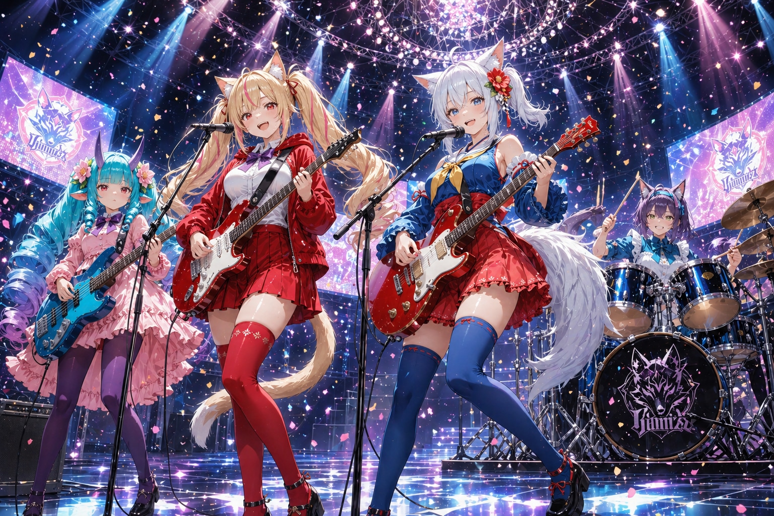 うちのケモミミガールズバンド | の人気AIイラスト・グラビア