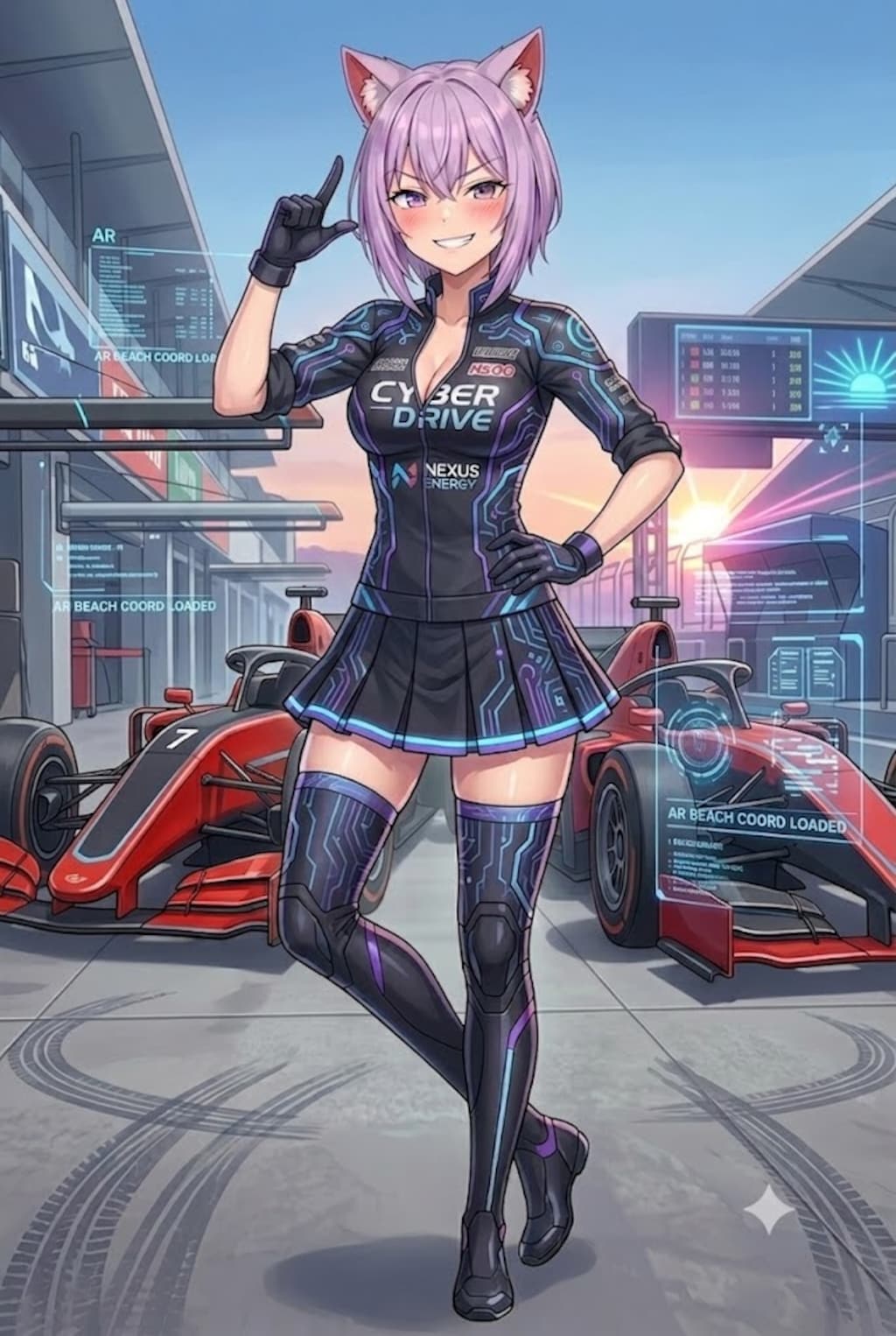 決めポーズのつもりのレースアンバサダーのシス（差分）