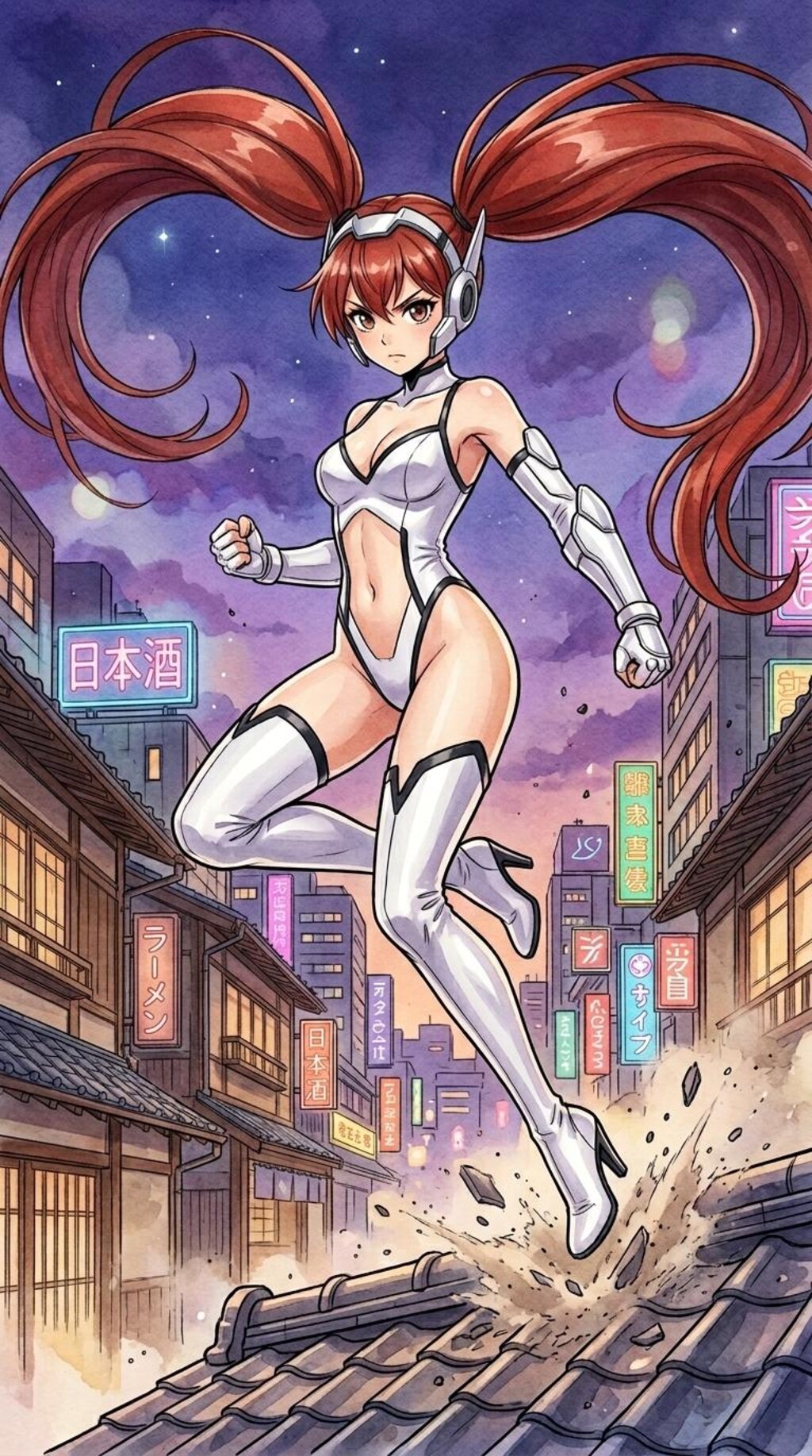 水彩画風くのいち画像