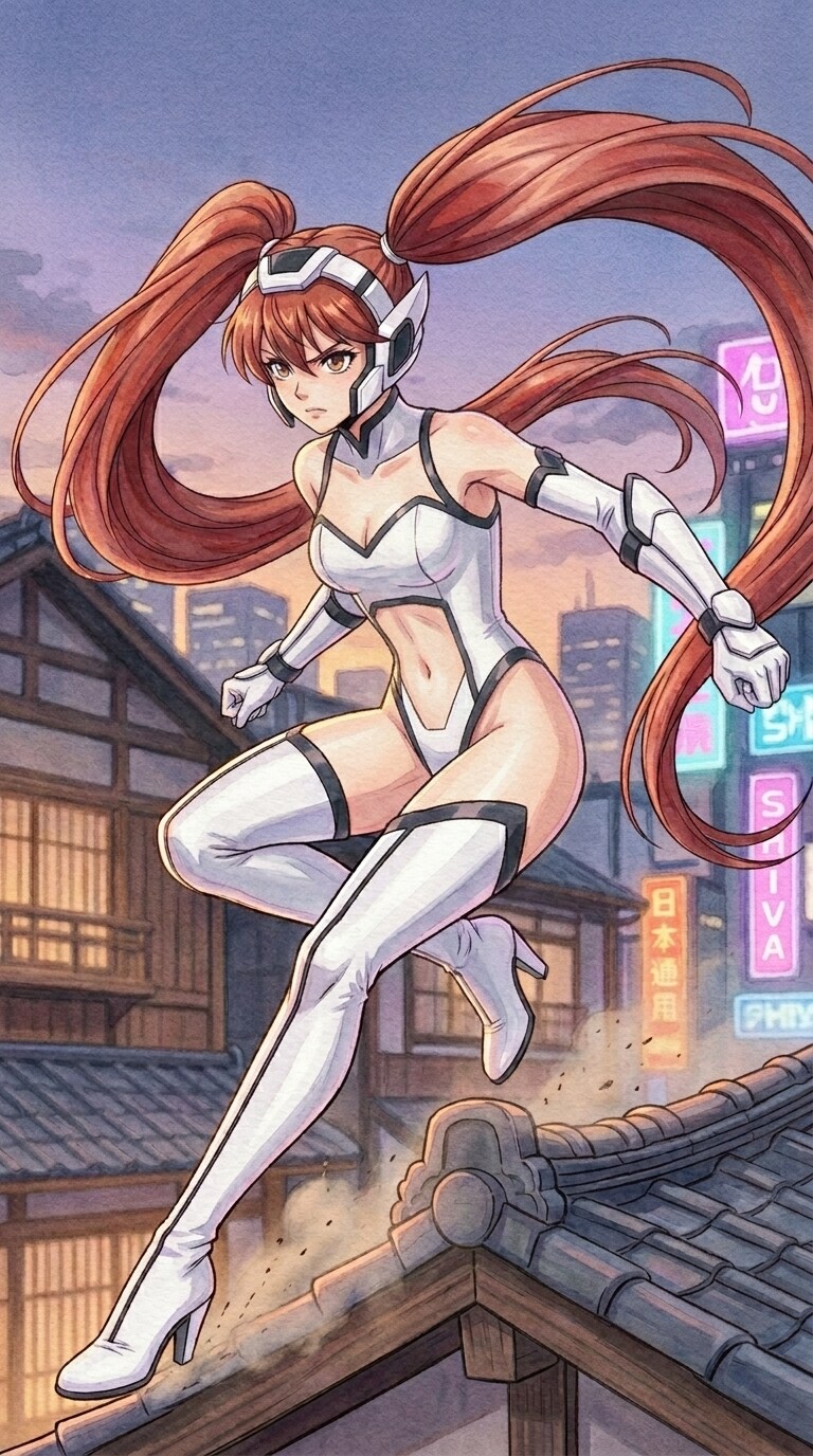 水彩画風くのいち画像