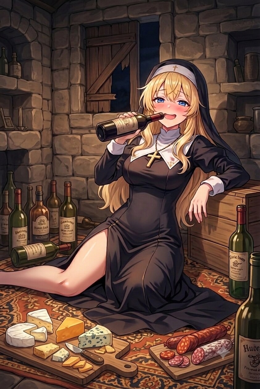 こっそり酒盛りするラベリアさん