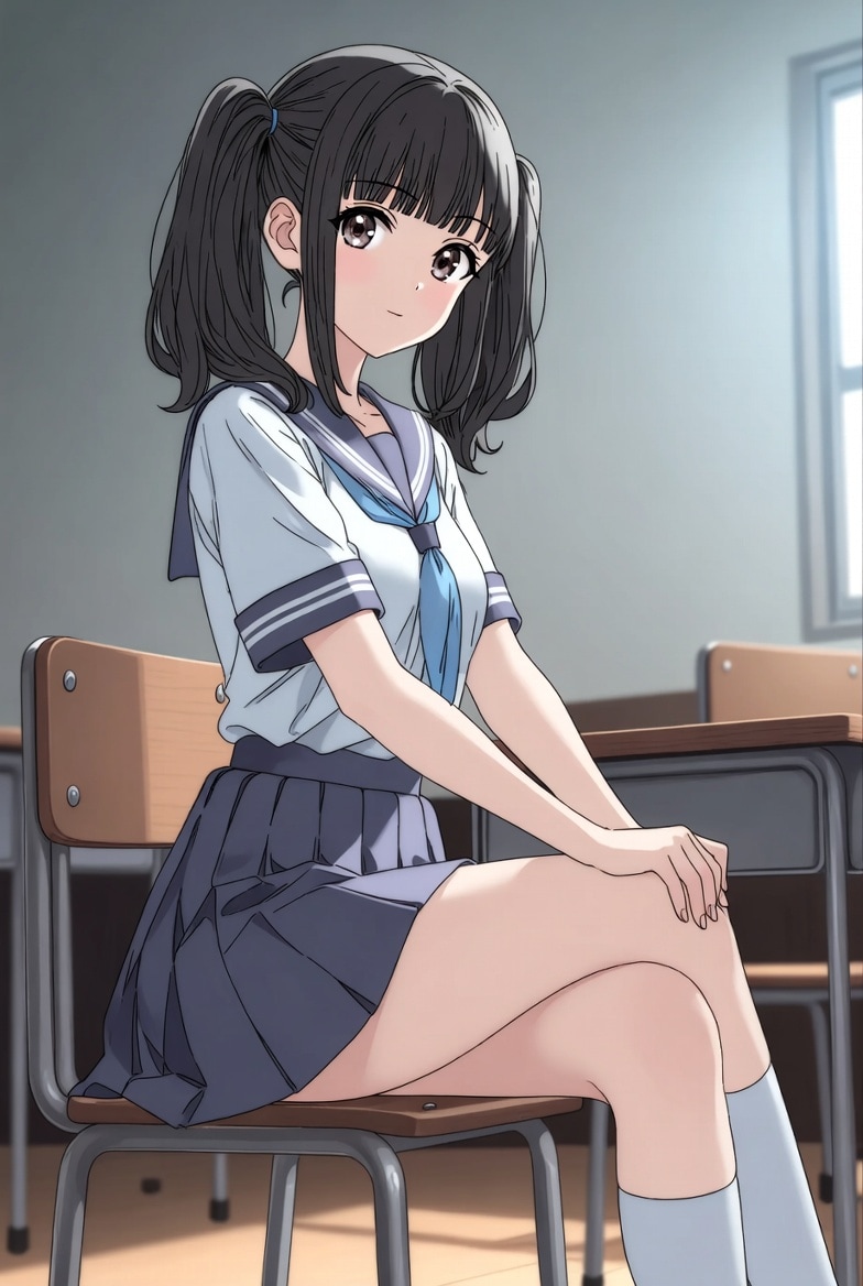 セーラー服のツインテール