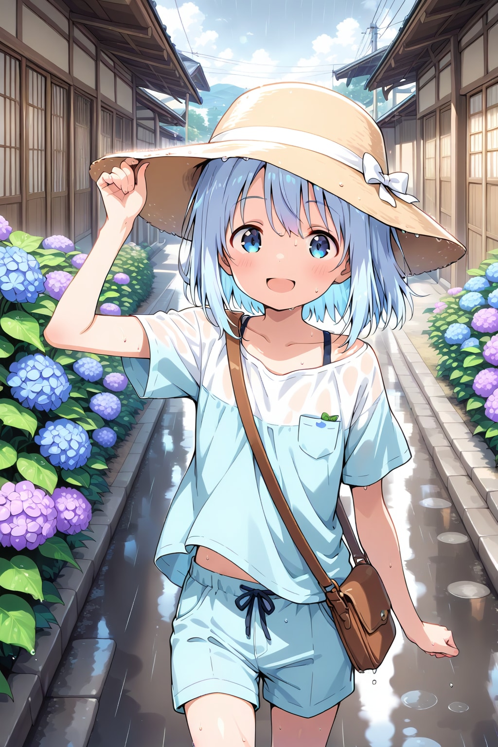 帽子で傘替わり！