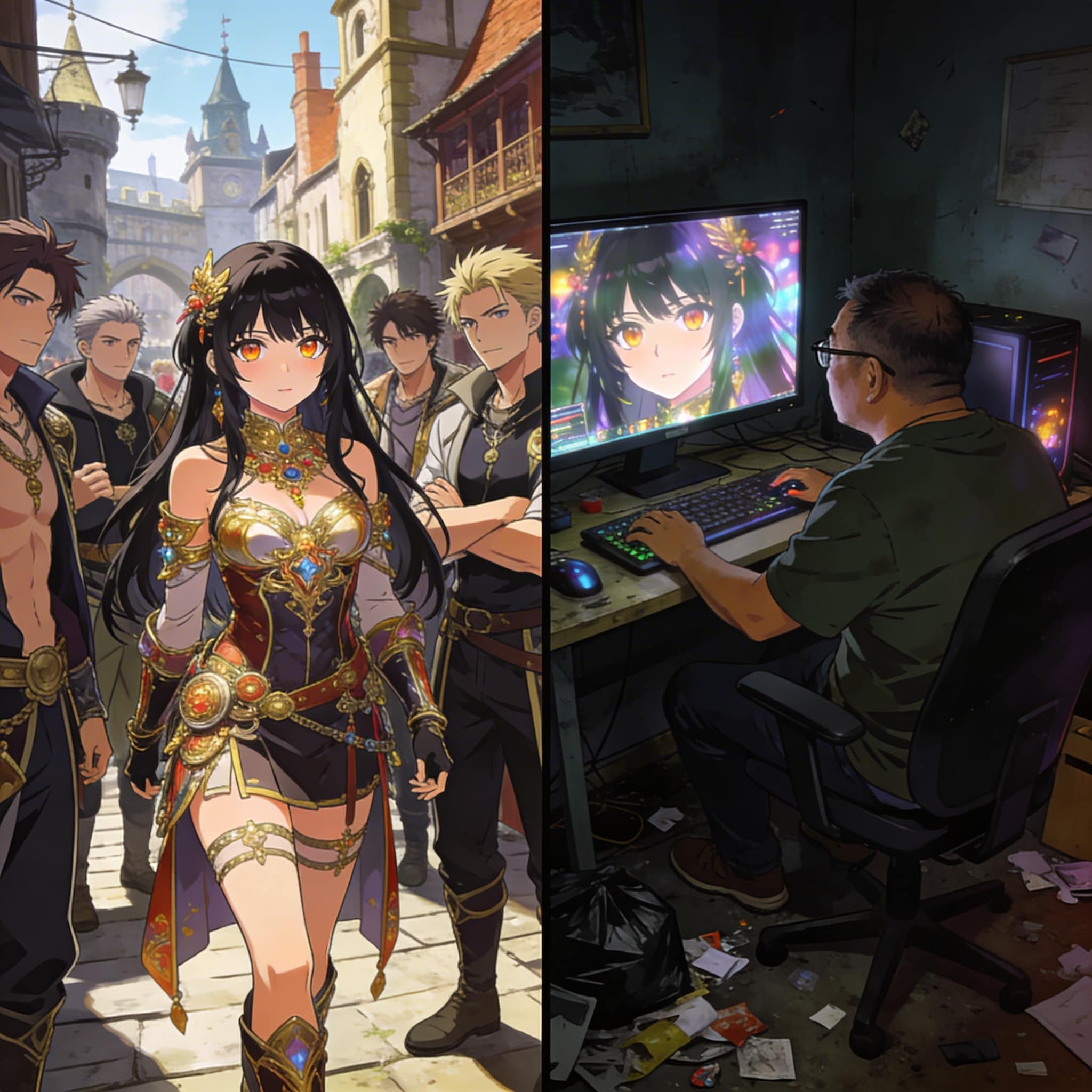 偽りの栄光と逃避したい現実 | の人気AIイラスト・グラビア