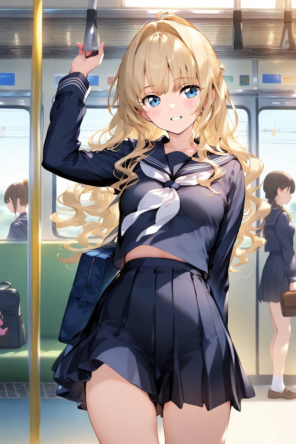 ちちぷいちゃん登校中(電車) | の人気AIイラスト・グラビア