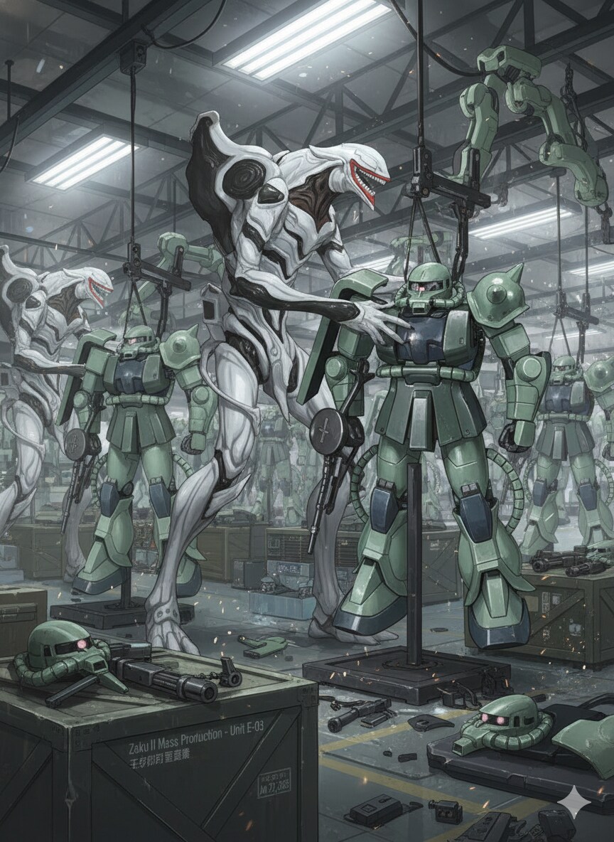 【量産】量産機を量産する量産機 | の人気AIイラスト・グラビア